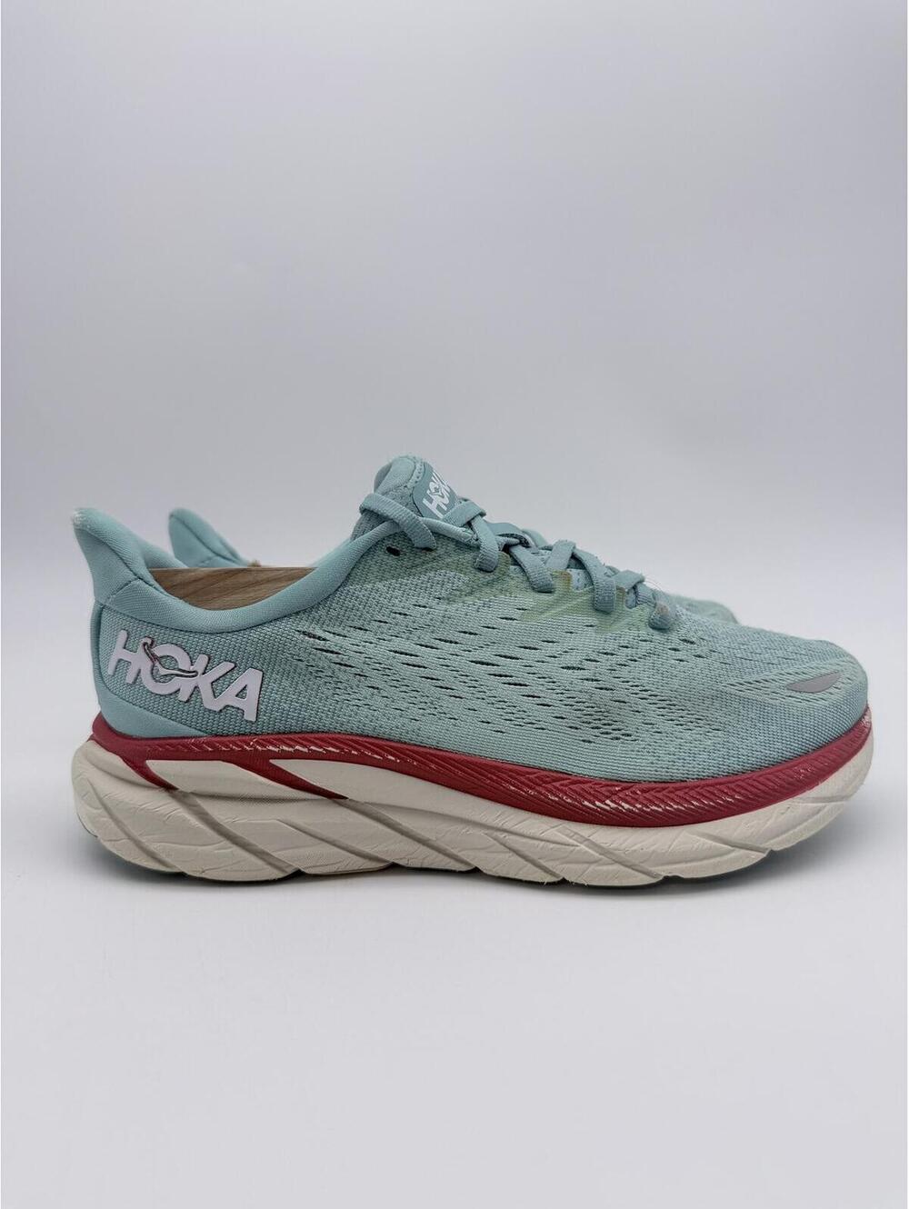 Hoka Clifton 8 Women's Running Shoes Size 6.5 D WIDE Pre-Owned EUC